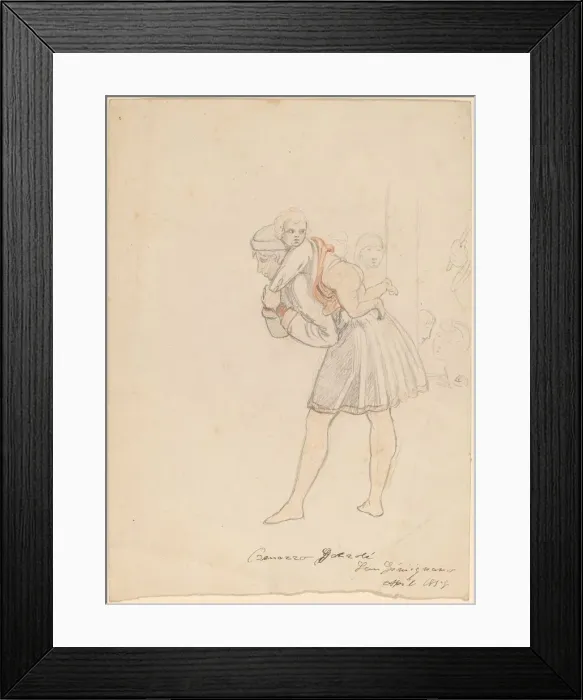 Framed Print : Study after Gozzoli, 1858. Creator: Elihu Vedder Framed Print : Study after Gozzoli, 1858. Creator: Elihu Vedder