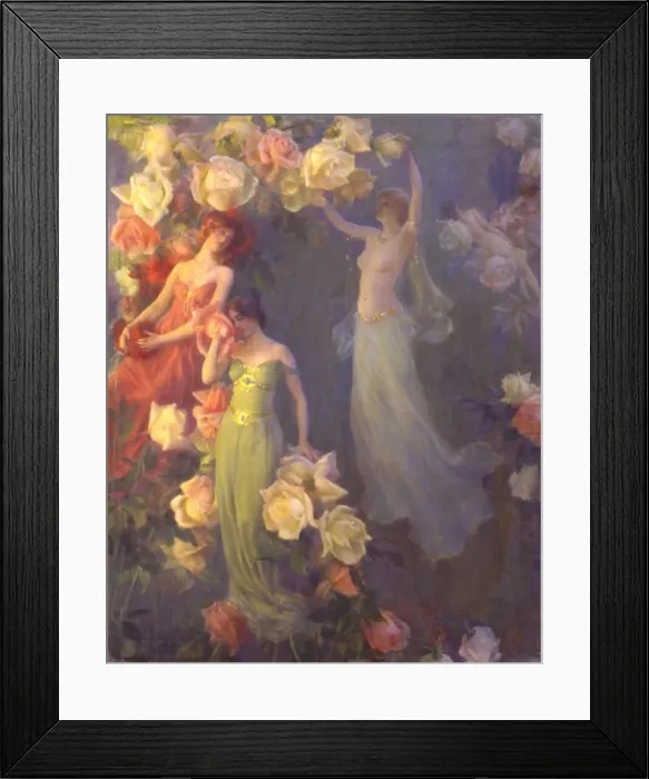 Framed Print : The Perfume of Roses, 1902. Creator: Charles C. Curran Framed Print : The Perfume of Roses, 1902. Creator: Charles C. Curran