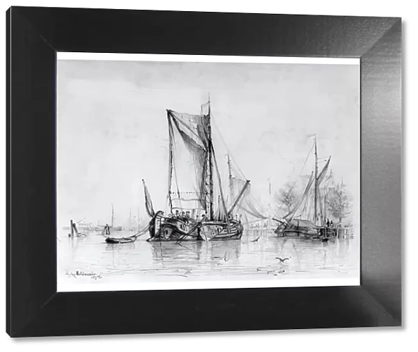 Boats in Harbor, 1878. Creator: Louis Michel Eilshemius