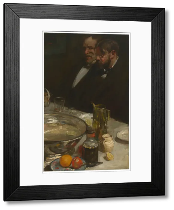Framed Print : The Story (The Diners; Pleasures of the Table), 1898. Creator: Charles Webster Hawthorne Framed Print : The Story (The Diners; Pleasures of the Table), 1898. Creator: Charles Webster Hawthorne