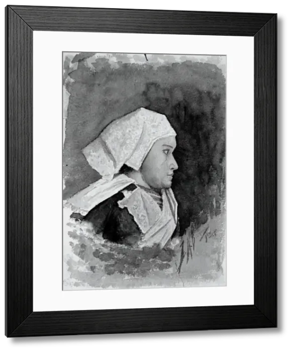 Framed Print : Brittany Peasant Woman, 1884. Creator: Louis Michel Eilshemius Framed Print : Brittany Peasant Woman, 1884. Creator: Louis Michel Eilshemius