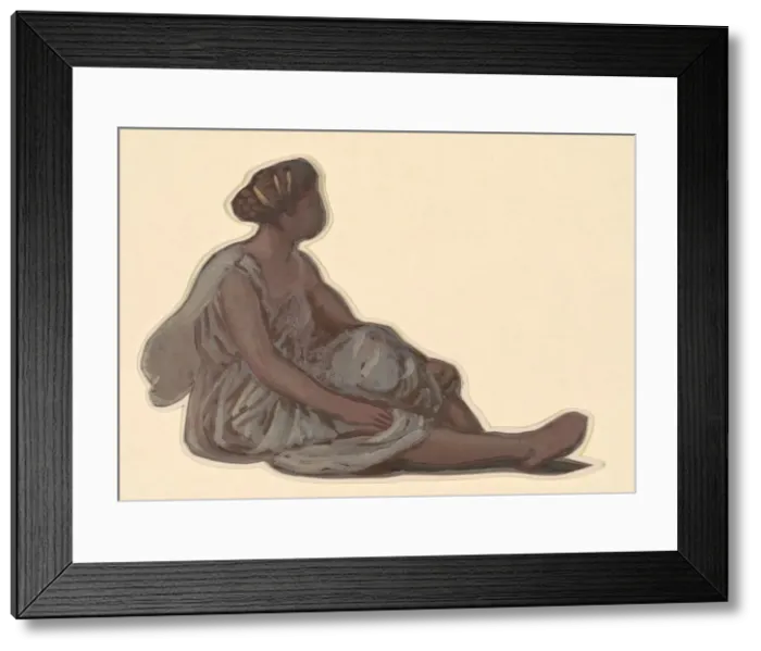 Framed Print : Study for Greek Girls Bathing, c. 1872. Creator: Elihu Vedder Framed Print : Study for Greek Girls Bathing, c. 1872. Creator: Elihu Vedder
