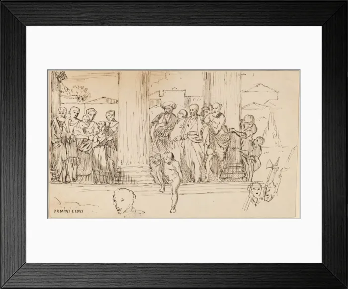 Framed Print : Study after Domenichino, c. 1858. Creator: Elihu Vedder Framed Print : Study after Domenichino, c. 1858. Creator: Elihu Vedder
