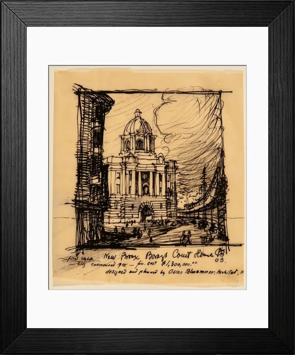 Framed Print : New Bronx County Courthouse, 1903. Creator: Oscar Bluemner Framed Print : New Bronx County Courthouse, 1903. Creator: Oscar Bluemner