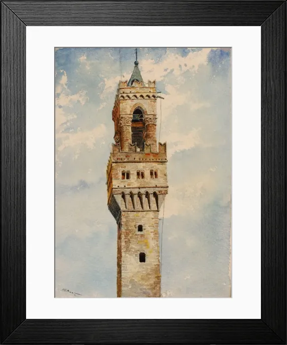 Framed Print : Tower of Palazzo Vecchio, Florence, Italy, 1880. Creator: Cass Gilbert Framed Print : Tower of Palazzo Vecchio, Florence, Italy, 1880. Creator: Cass Gilbert