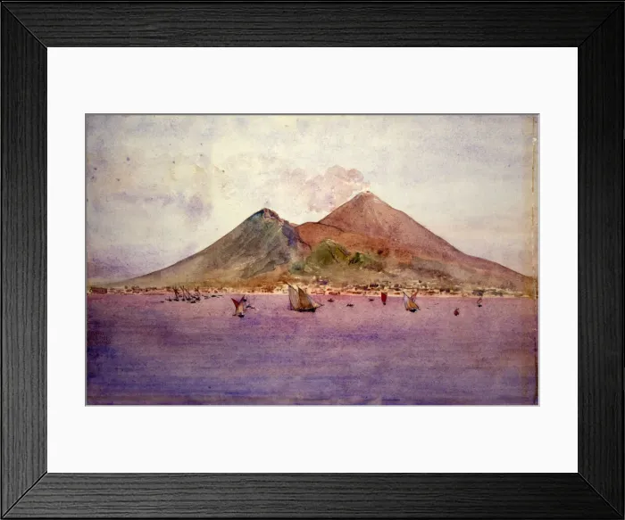Framed Print : Mt. Vesuvius from the Bay of Naples, 1905. Creator: Cass Gilbert Framed Print : Mt. Vesuvius from the Bay of Naples, 1905. Creator: Cass Gilbert