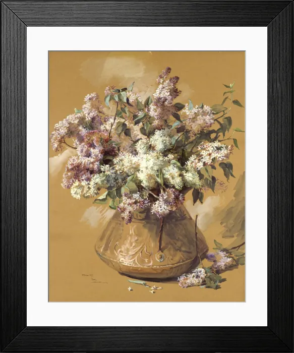 Framed Print : Lilacs, 1891. Creator: Elizabeth Nourse Framed Print : Lilacs, 1891. Creator: Elizabeth Nourse