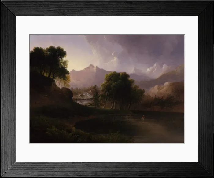 Framed Print : Landscape with Stream and Mountains, 1833. Creator: Thomas Doughty Framed Print : Landscape with Stream and Mountains, 1833. Creator: Thomas Doughty