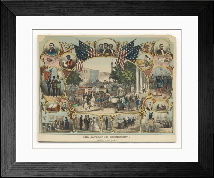 Framed Print : The Fifteenth Amendment. Celebrated May 19th 1870. Creator: Thomas Kelly Framed Print : The Fifteenth Amendment. Celebrated May 19th 1870. Creator: Thomas Kelly