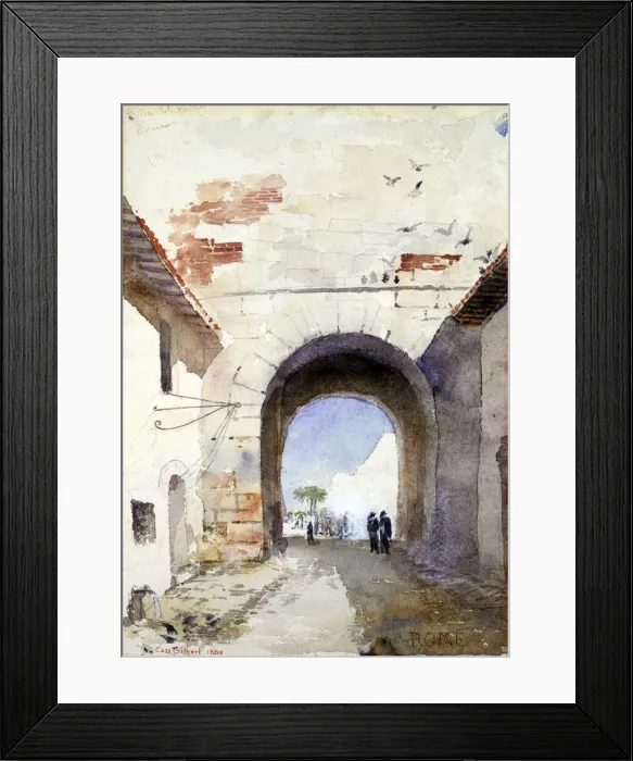 Framed Print : Porta San Paulo, Rome, 1880. Creator: Cass Gilbert Framed Print : Porta San Paulo, Rome, 1880. Creator: Cass Gilbert