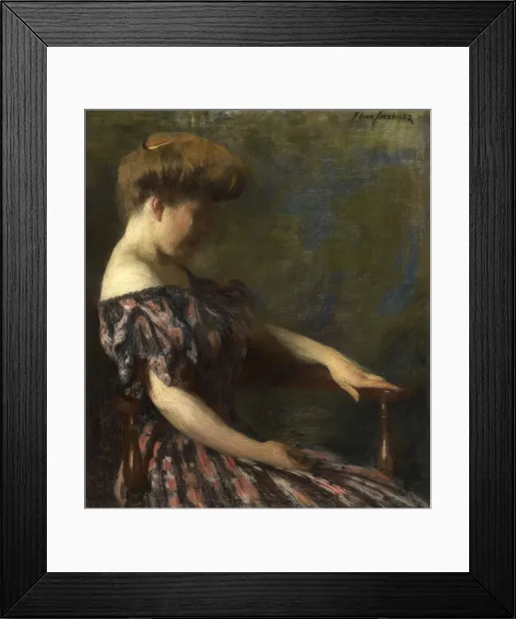 Framed Print : A Flowered Gown, 1906. Creator: Thomas Pollock Anshutz Framed Print : A Flowered Gown, 1906. Creator: Thomas Pollock Anshutz