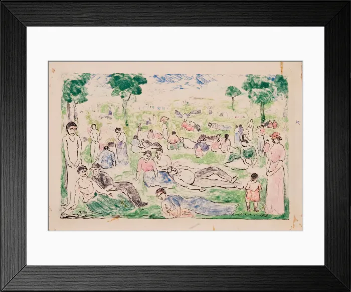 Framed Print : Park With Figures, 1908. Creator: Abraham Walkowitz Framed Print : Park With Figures, 1908. Creator: Abraham Walkowitz