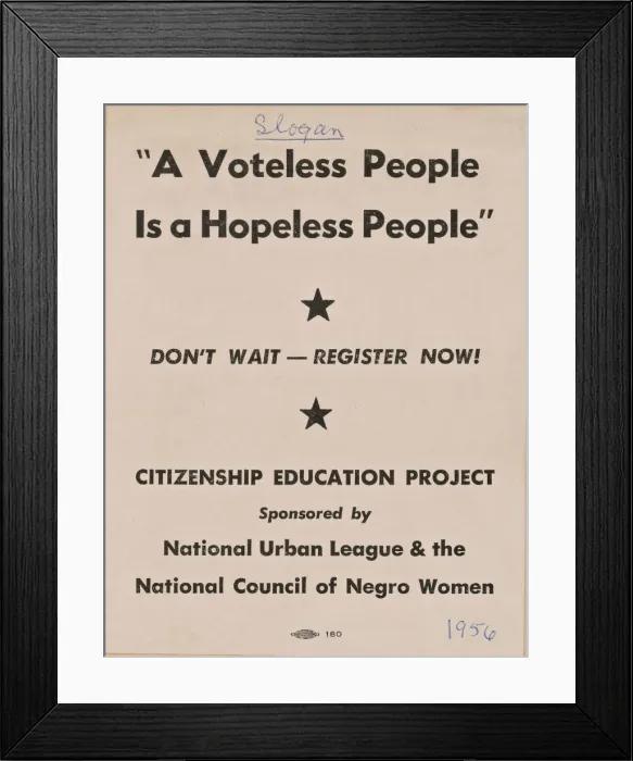 Framed Print : Flyer promoting the Citizenship Education Project, 1956. Creator: Unknown Framed Print : Flyer promoting the Citizenship Education Project, 1956. Creator: Unknown