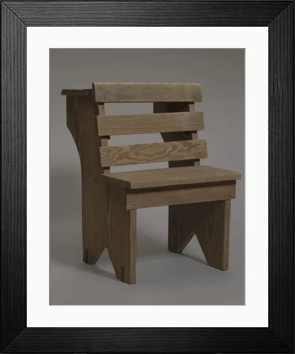 Framed Print : Wooden school desk from Bethel Evangelical Lutheran Church and School, 1925-1963 Framed Print : Wooden school desk from Bethel Evangelical Lutheran Church and School, 1925-1963