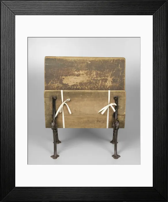 Framed Print : Wooden school desk from Bethel Evangelical Lutheran Church and School, 1925-1963 Framed Print : Wooden school desk from Bethel Evangelical Lutheran Church and School, 1925-1963