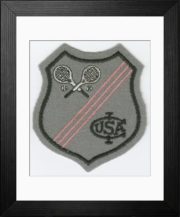 Framed Print : Patch for the International Lawn Tennis Club of the United States, 1980. Creator: Unknown Framed Print : Patch for the International Lawn Tennis Club of the United States, 1980. Creator: Unknown