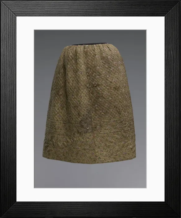 Framed Print : Quilted petticoat, 1830s-1840s; repurposed 1890s. Creator: Unknown Framed Print : Quilted petticoat, 1830s-1840s; repurposed 1890s. Creator: Unknown