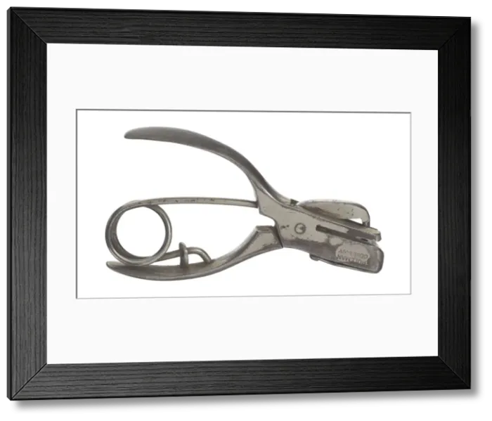 Framed Print : Hole punch used by Pullman porter Thomas McCord, 1940s. Creator: Unknown Framed Print : Hole punch used by Pullman porter Thomas McCord, 1940s. Creator: Unknown