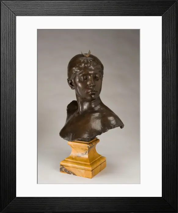 Framed Print : Head of Diana, 1882-1890 / cast c. 1891-1926. Creator: Jean Alexandre Joseph Falguiere Framed Print : Head of Diana, 1882-1890 / cast c. 1891-1926. Creator: Jean Alexandre Joseph Falguiere