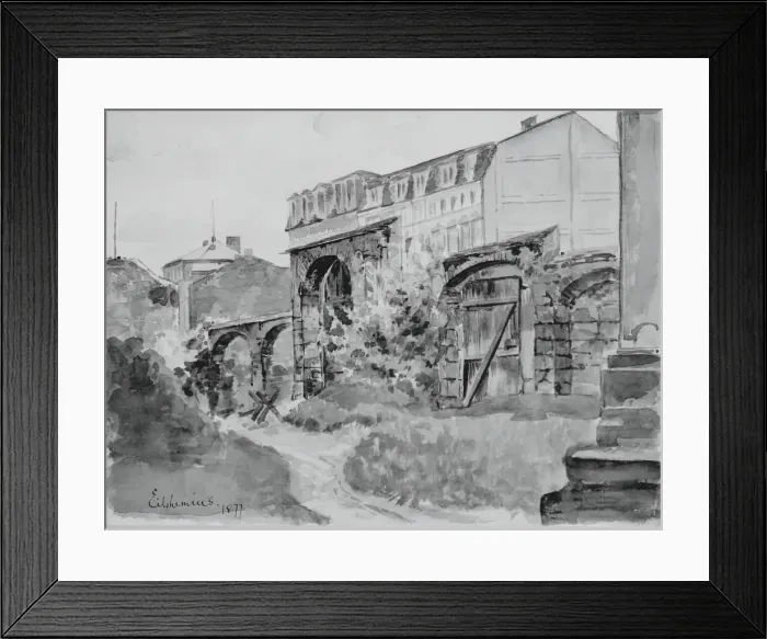 Framed Print : Houses, 1877-1878. Creator: Louis Michel Eilshemius Framed Print : Houses, 1877-1878. Creator: Louis Michel Eilshemius