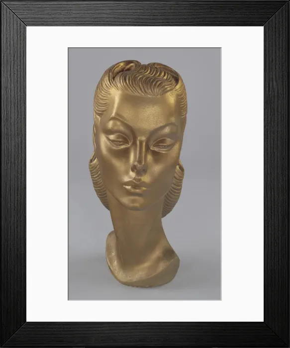 Framed Print : Female mannequin head from Maes Millinery Shop, 1941-1994. Creator: Unknown Framed Print : Female mannequin head from Maes Millinery Shop, 1941-1994. Creator: Unknown
