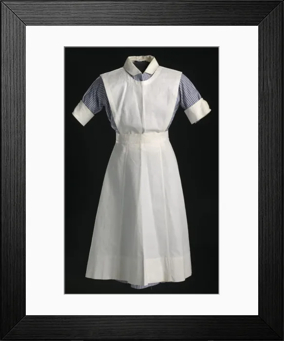 Framed Print : Nurses uniform apron worn by Pauline Brown Payne, 1944. Creator: Unknown Framed Print : Nurses uniform apron worn by Pauline Brown Payne, 1944. Creator: Unknown