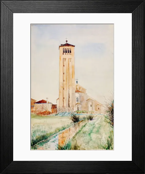 Framed Print : The Tower, Cathedral of Torcello, 1898-1916. Creator: Cass Gilbert Framed Print : The Tower, Cathedral of Torcello, 1898-1916. Creator: Cass Gilbert