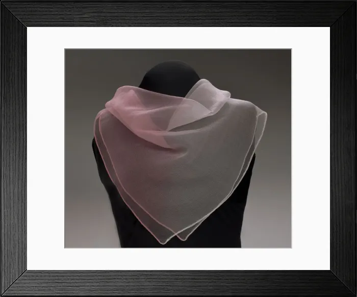 Framed Print : Pink ombre gauze handkerchief from Maes Millinery Shop, 1941-1994. Creator: Unknown Framed Print : Pink ombre gauze handkerchief from Maes Millinery Shop, 1941-1994. Creator: Unknown