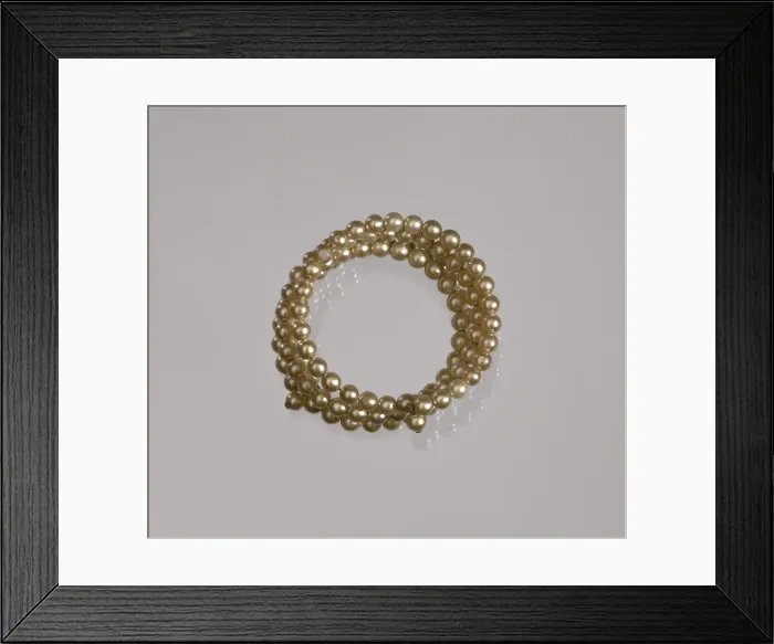 Framed Print : Gold pearl coil bracelet from Maes Millinery Shop, 1941-1994. Creator: Unknown Framed Print : Gold pearl coil bracelet from Maes Millinery Shop, 1941-1994. Creator: Unknown