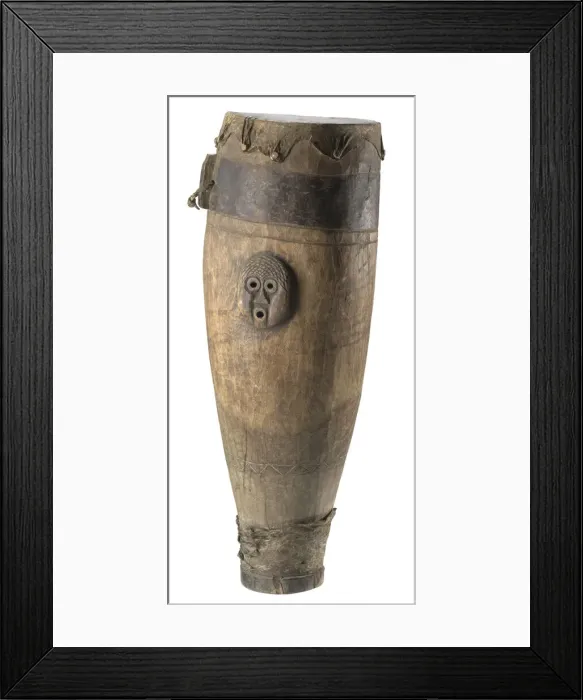 Framed Print : Wooden drum used on the Sea Islands, South Carolina, 19th century. Creator: Unknown Framed Print : Wooden drum used on the Sea Islands, South Carolina, 19th century. Creator: Unknown