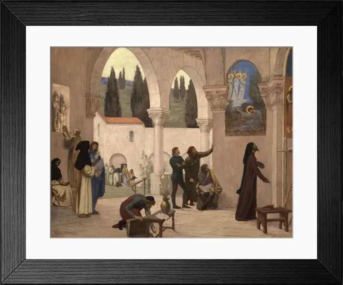 Framed Print : Inspiration Chretienne, ca. 1887-1888. Creator: Pierre Puvis de Chavannes Framed Print : Inspiration Chretienne, ca. 1887-1888. Creator: Pierre Puvis de Chavannes