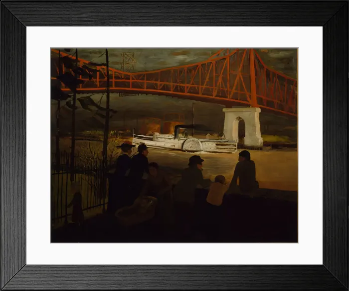 Framed Print : Queensboro Bridge, East River, c. 1910. Creator: Glenn O Coleman