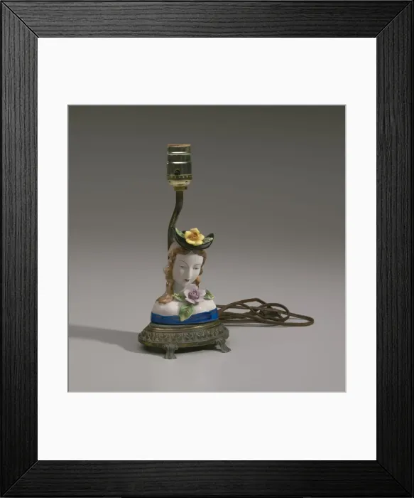 Framed Print : Lamp base from Maes Millinery Shop, 1941-1994. Creator: Unknown