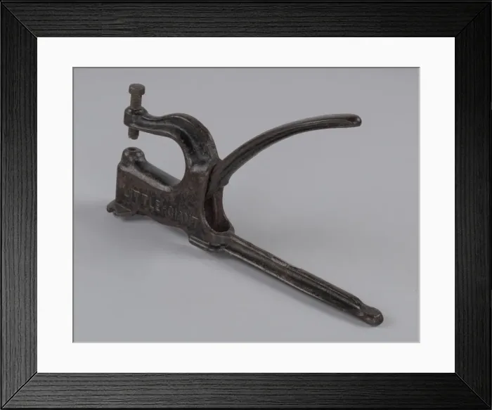 Framed Print : Metal leatherworking riveter by Little Giant, ca. 1850-1900 Framed Print : Metal leatherworking riveter by Little Giant, ca. 1850-1900