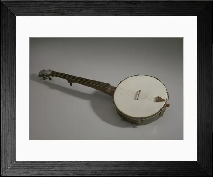 Framed Print : Banjo made in the style of William Esperance Boucher, Jr. ca. 1850s. Creator: Unknown Framed Print : Banjo made in the style of William Esperance Boucher, Jr. ca. 1850s. Creator: Unknown