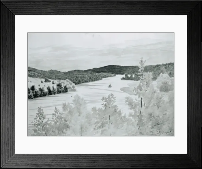 Framed Print : Delaware Water Gap, c. 1890. Creator: Louis Michel Eilshemius Framed Print : Delaware Water Gap, c. 1890. Creator: Louis Michel Eilshemius
