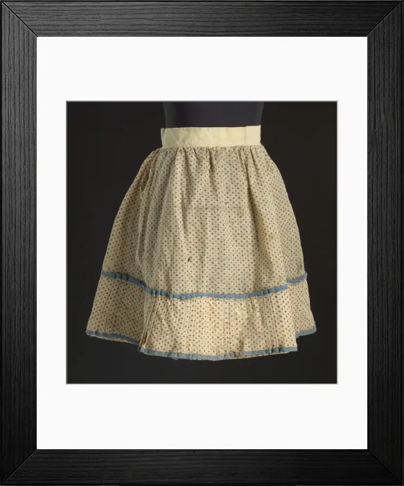 Framed Print : Printed floral skirt worn by Lucy Lee Shirley as a child, ca. 1860. Creator: Unknown Framed Print : Printed floral skirt worn by Lucy Lee Shirley as a child, ca. 1860. Creator: Unknown