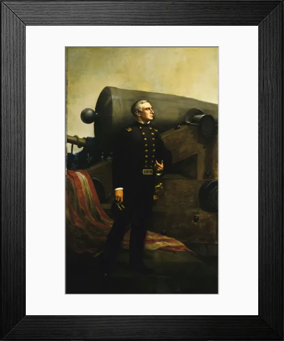 Framed Print : The First Gun at Fort Sumter (Major Robert Anderson), (ca