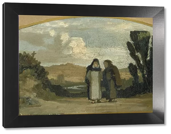 Monks on the Appian Way, ca. 1865. Creator: Elihu Vedder