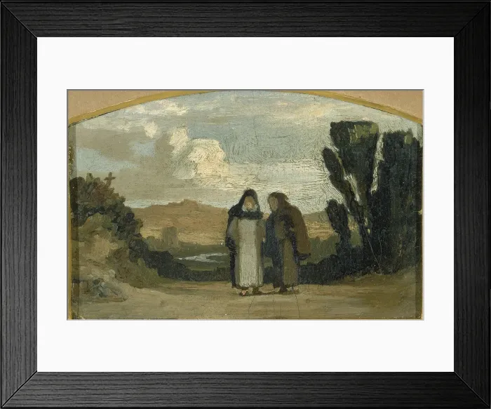 Framed Print : Monks on the Appian Way, ca. 1865. Creator: Elihu Vedder Framed Print : Monks on the Appian Way, ca. 1865. Creator: Elihu Vedder