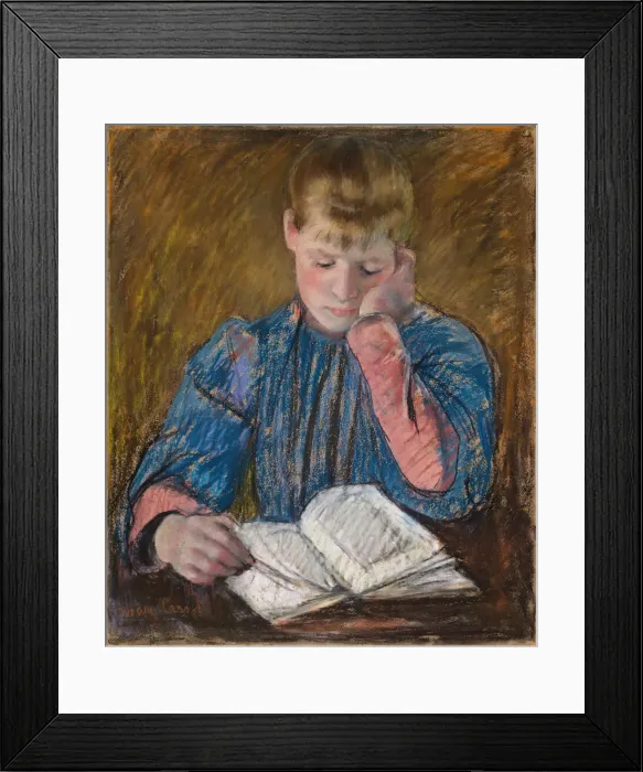Framed Print : Young Girl Reading (Jeune Fille Lisant), c. 1894. Creator: Mary Cassatt Framed Print : Young Girl Reading (Jeune Fille Lisant), c. 1894. Creator: Mary Cassatt