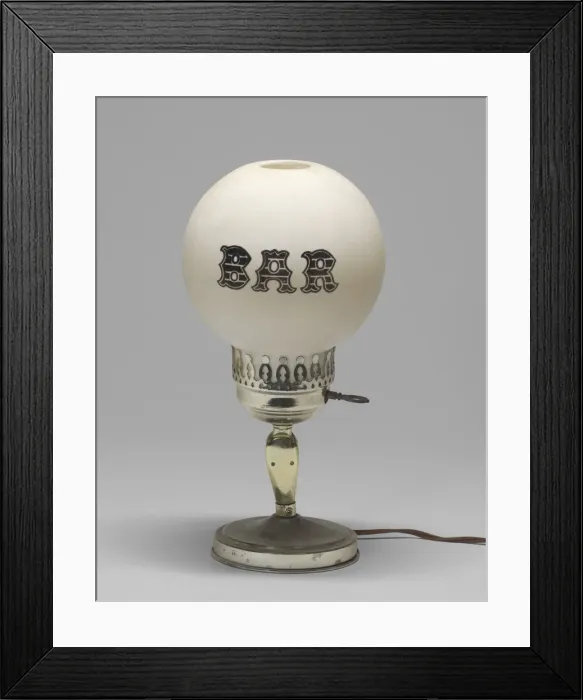 Framed Print : Lamp from Muse Bar, the home bar of Isaiah Muse, 1970s. Creator: Unknown Framed Print : Lamp from Muse Bar, the home bar of Isaiah Muse, 1970s. Creator: Unknown