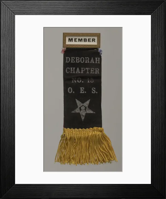 Framed Print : Member badge for the Deborah Chapter of the Order of the Eastern Star, 20th century Framed Print : Member badge for the Deborah Chapter of the Order of the Eastern Star, 20th century