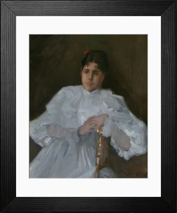 Framed Print : Girl in White, ca. 1890. Creator: William Merritt Chase Framed Print : Girl in White, ca. 1890. Creator: William Merritt Chase