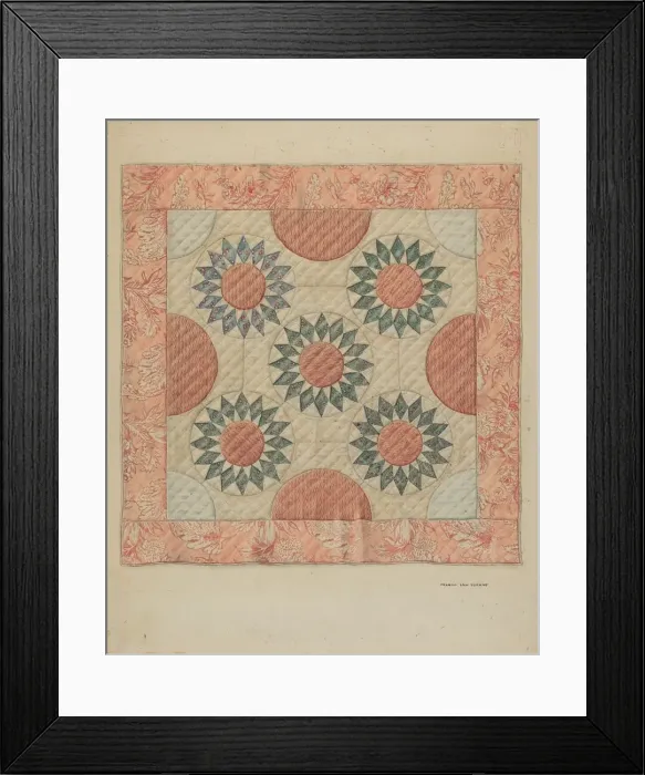 Framed Print : Infants Quilt (Bed Covering), c. 1937. Creator: Francis Law Durand Framed Print : Infants Quilt (Bed Covering), c. 1937. Creator: Francis Law Durand