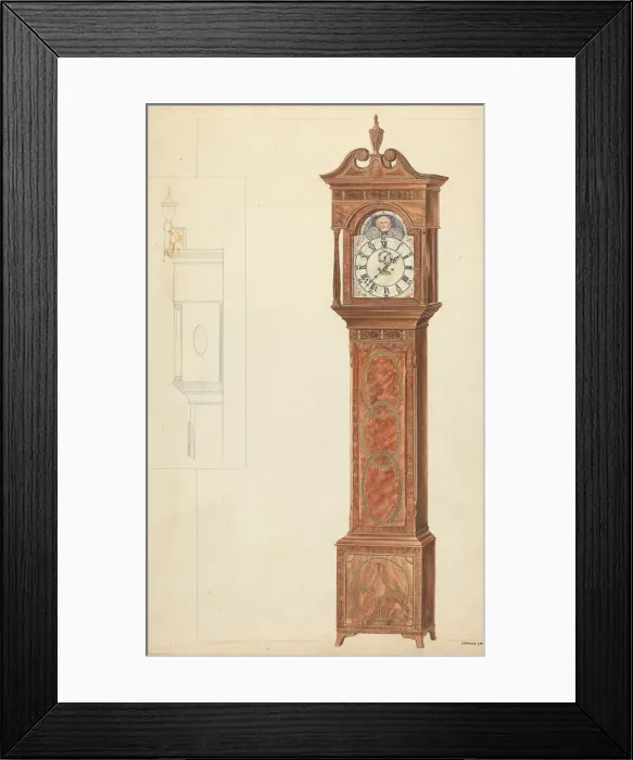 Framed Print : Grandfather Clock, c. 1935. Creator: Francis Law Durand