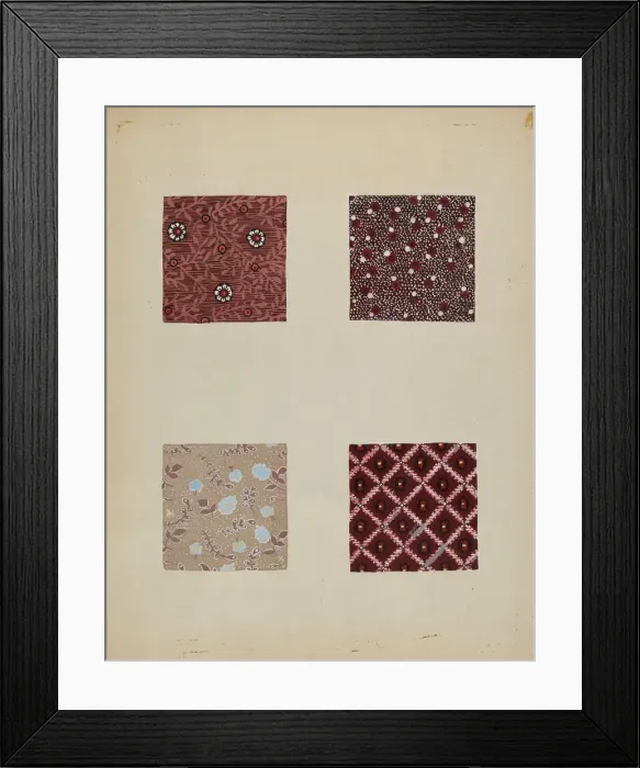 Framed Print : Materials from Patchwork Quilt, c. 1936. Creator: Katherine Hastings Framed Print : Materials from Patchwork Quilt, c. 1936. Creator: Katherine Hastings