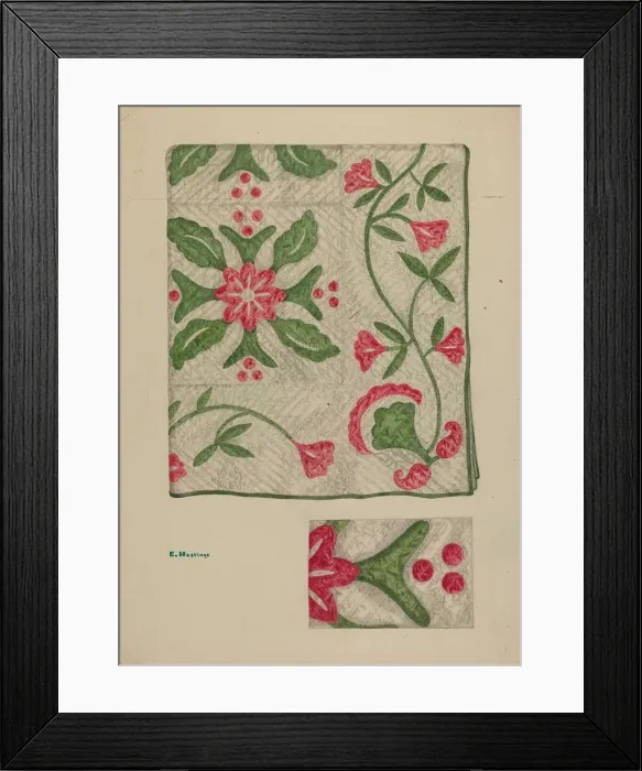 Framed Print : Quilt, c. 1939. Creator: Katherine Hastings Framed Print : Quilt, c. 1939. Creator: Katherine Hastings