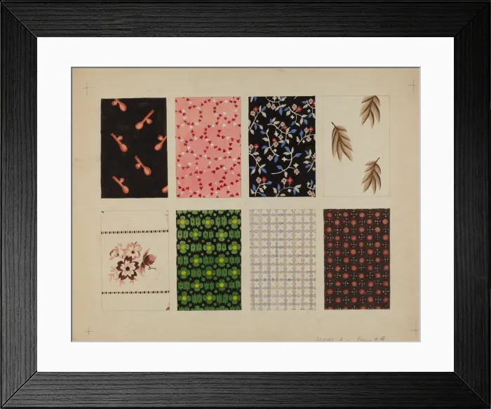 Framed Print : Figured Material from Quilt, c. 1936. Creator: Dorothy Posten Framed Print : Figured Material from Quilt, c. 1936. Creator: Dorothy Posten