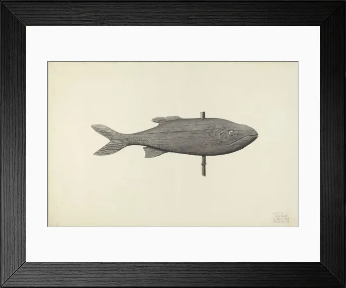 Framed Print : Fish Weather Vane, 1939. Creator: Michael Riccitelli Framed Print : Fish Weather Vane, 1939. Creator: Michael Riccitelli